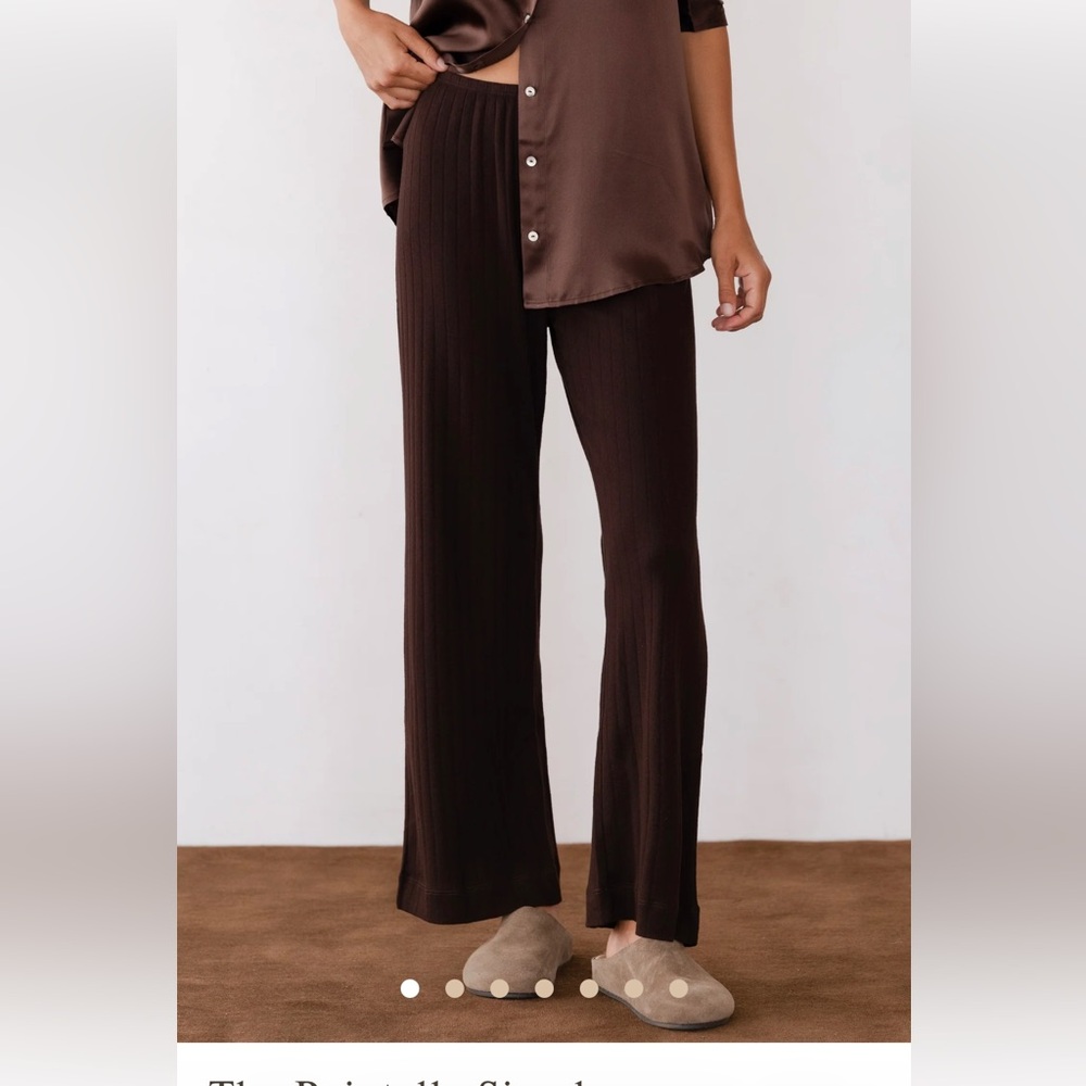 DONNI. Chocolate Brown Straight Leg Pants